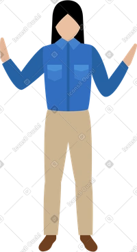 Woman in shirt and pants PNG, SVG