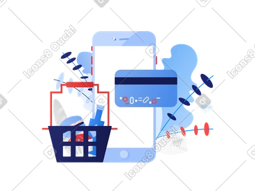 Digital payment and shopping basket PNG, SVG