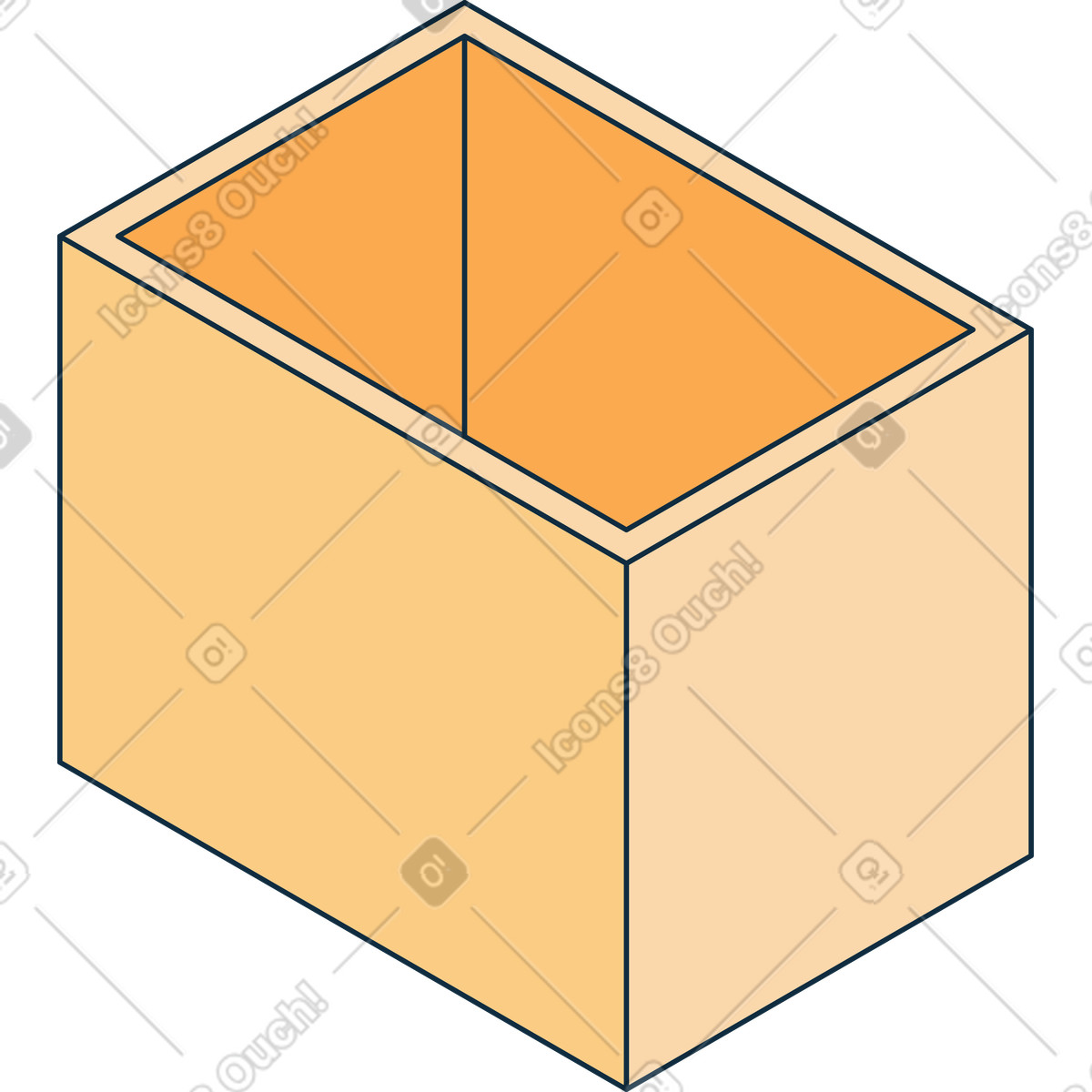 Open box illustration in PNG, SVG