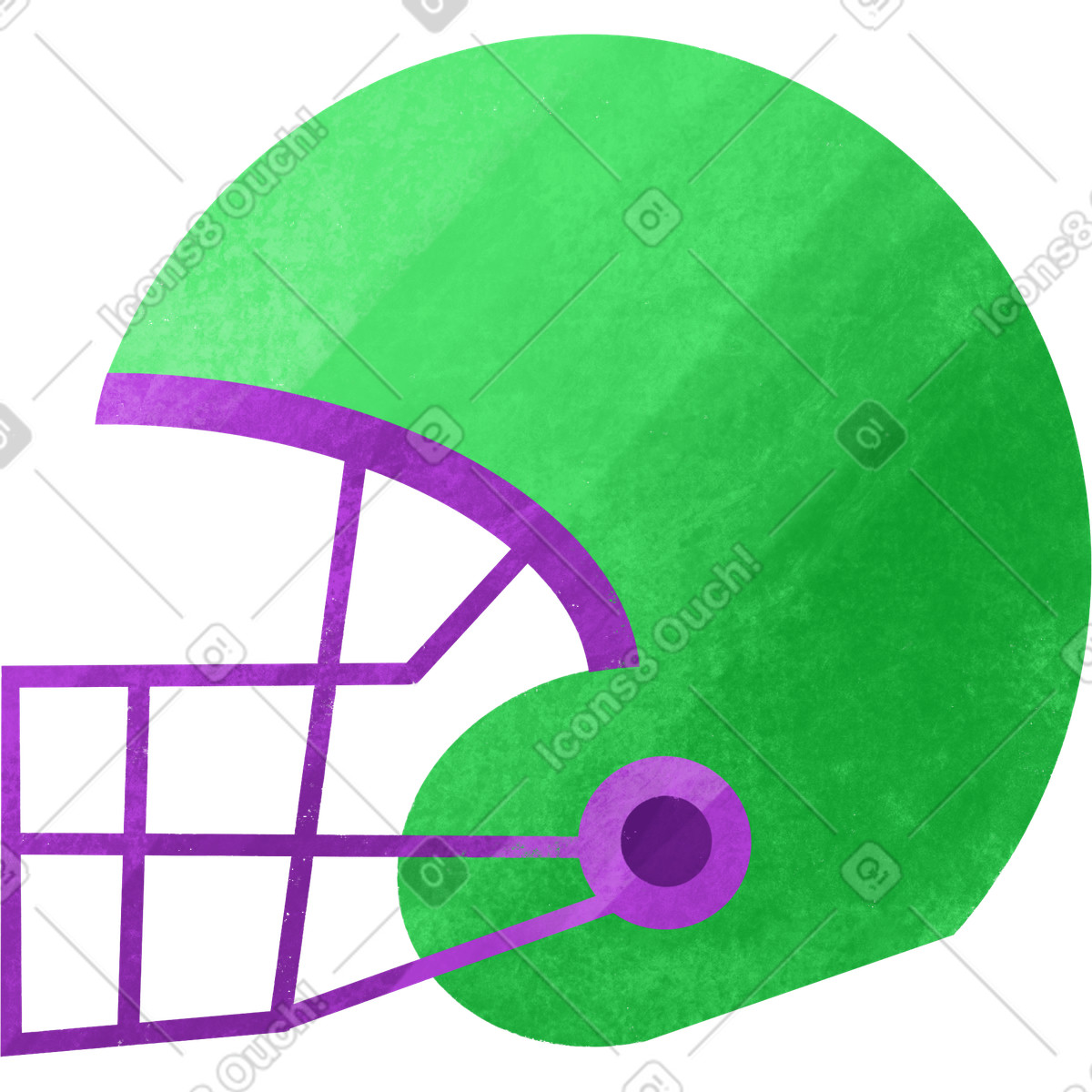 Ilustración Green rugby helmet en estilo Bonbon a descargar en PNG y SVG
