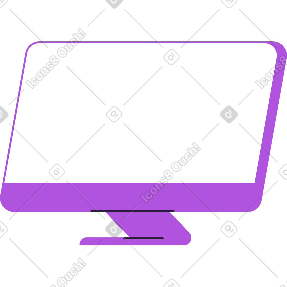 下载 Grapy 风格的 紫色办公室显示器 插画，支持 PNG、SVG 格式
