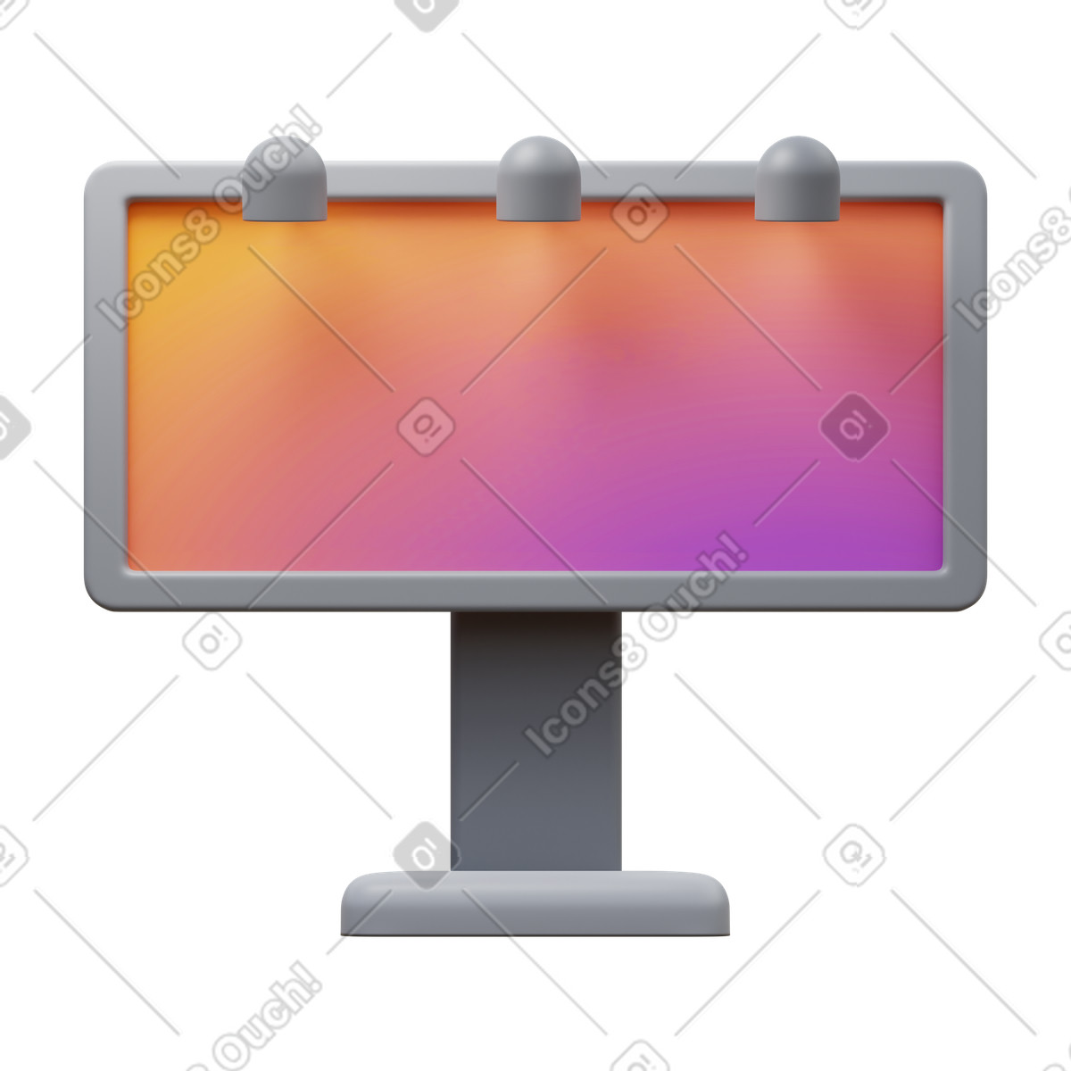 Ilustración Billboard en estilo 3D Fluency a descargar en PNG y SVG