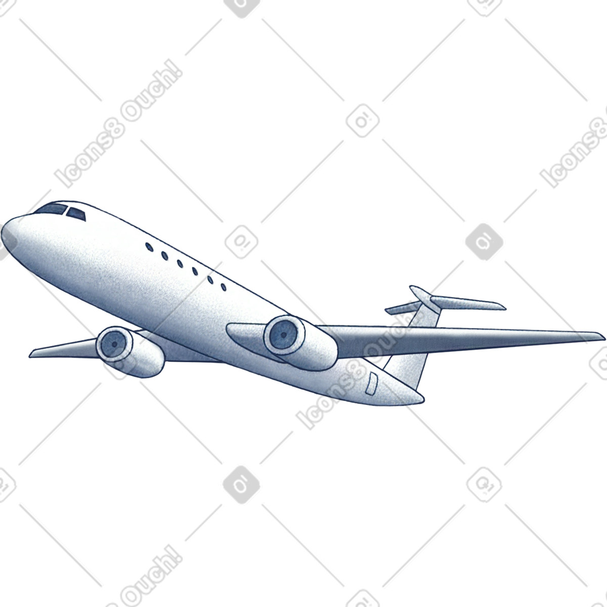 Plane illustration in Haze style download in PNG, SVG