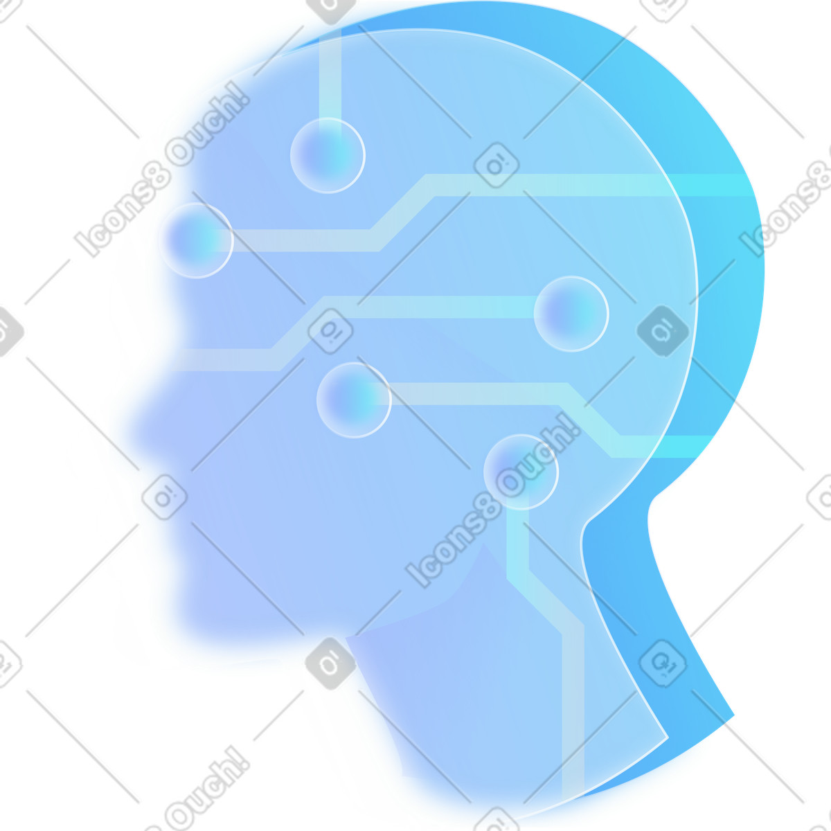 Illustration Tête d'intelligence artificielle dans le style Morphis à télécharger aux formats PNG, SVG