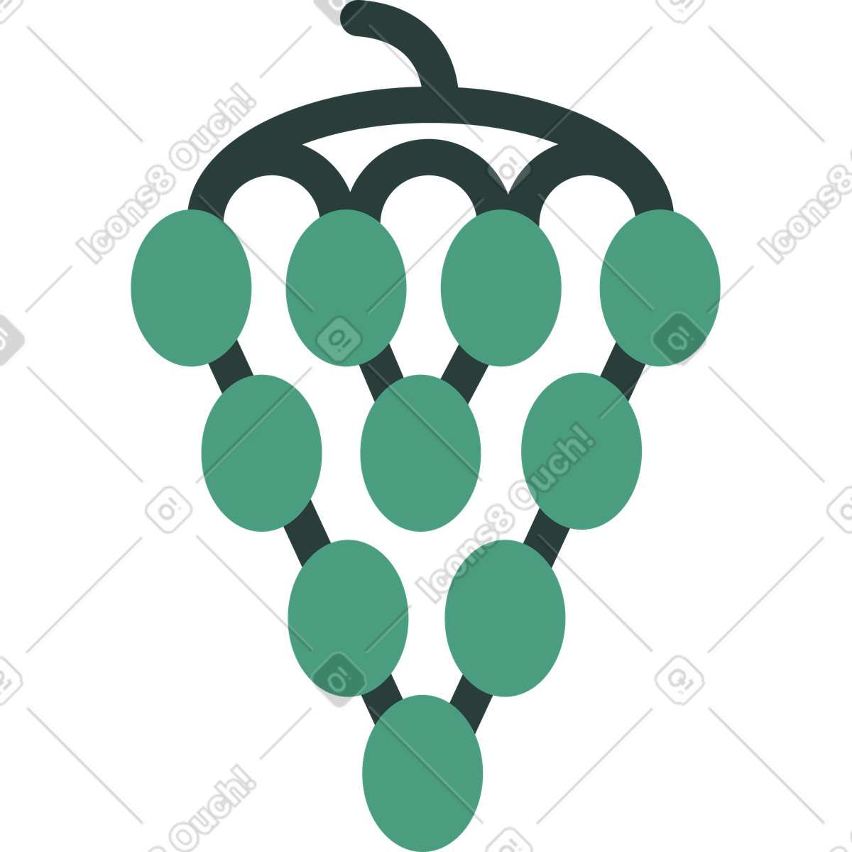 Ilustração de Uvas em no estilo Macaroni para baixar em PNG, SVG