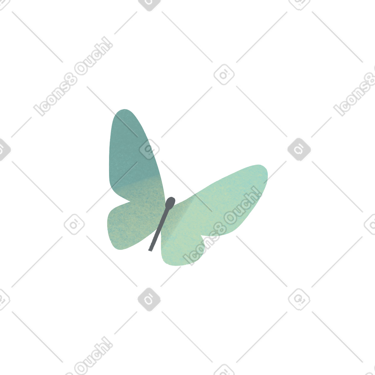 Turquoise butterfly illustrazione in stile Shine scarica in PNG, SVG