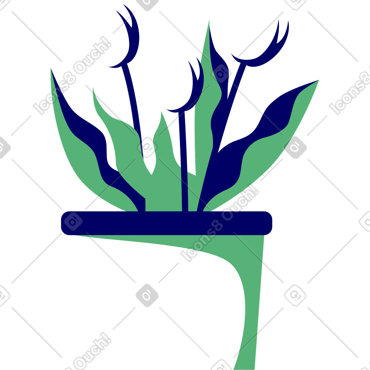 Lounge スタイルの 鉢植えの花 のイラストをPNG、SVG形式でダウンロード