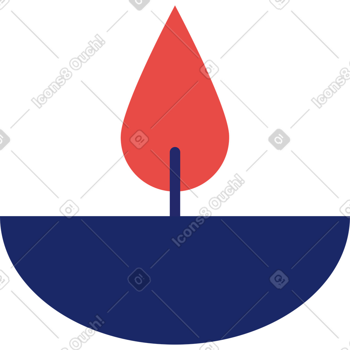 Indian candle illustration in Clip style download in PNG, SVG