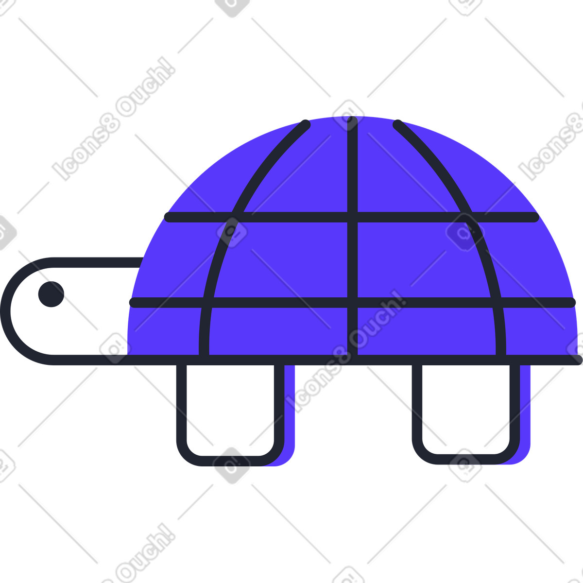 Turtle illustration in Pablita style download in PNG, SVG
