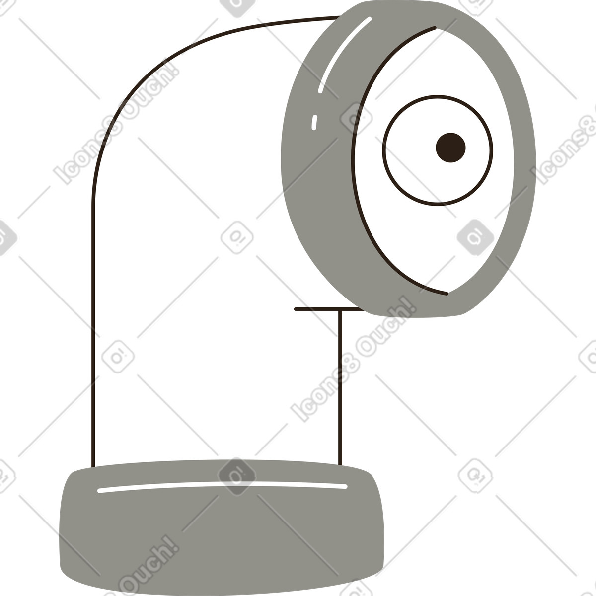 Spyglass with eye illustration in Plain style download in PNG, SVG
