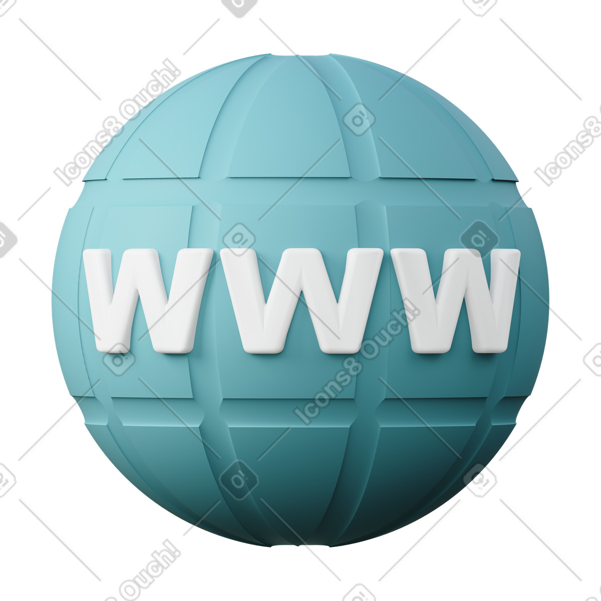 Ilustración World wide web blue globe en estilo 3D Sugary a descargar en PNG y SVG