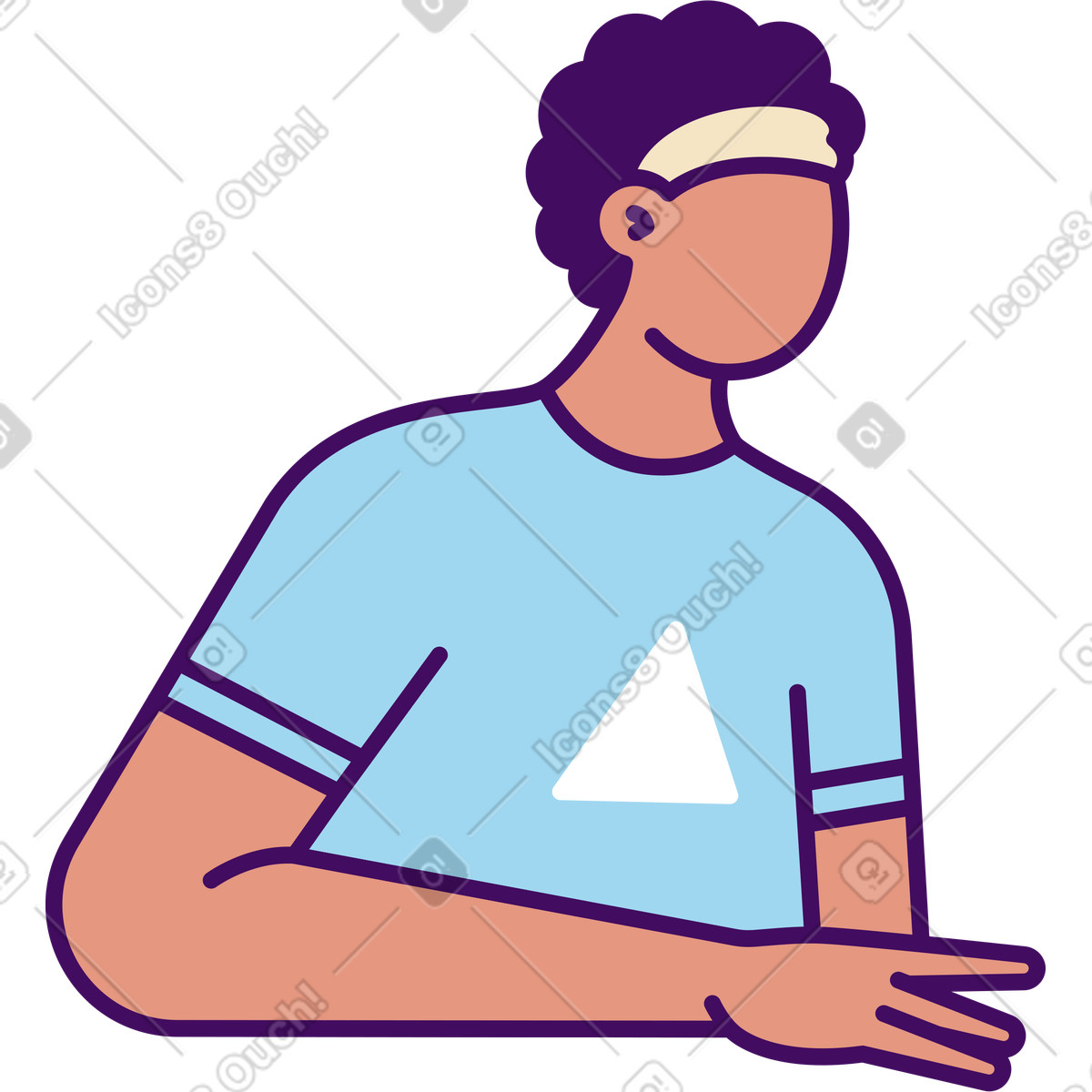 Man with bent arm illustration in Simplistic style download in PNG, SVG