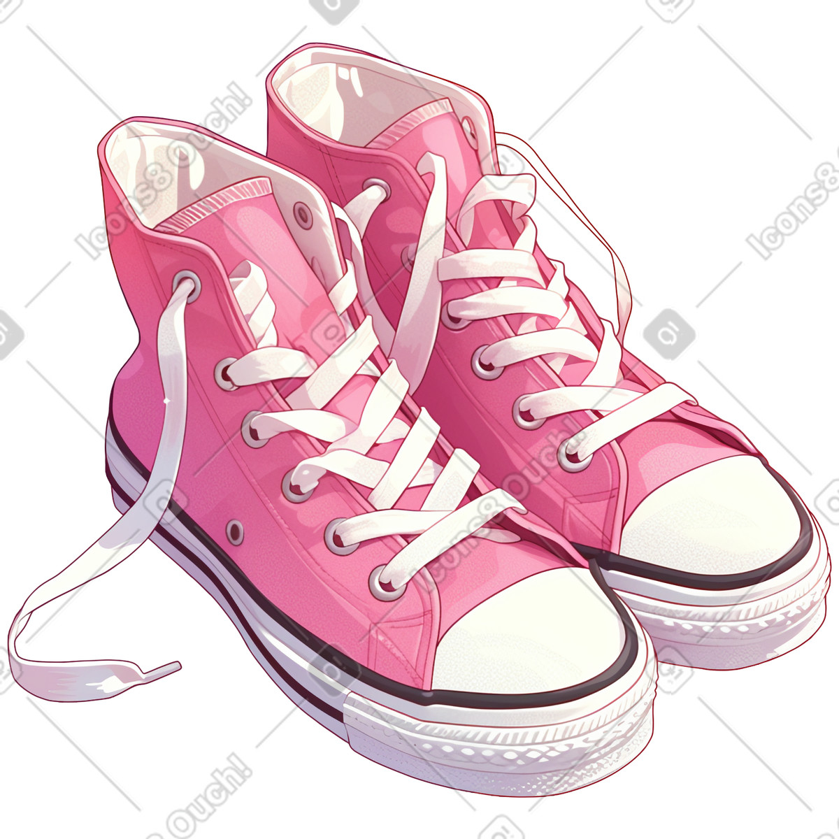 Pink sneakers illustration in Glazy style download in PNG, SVG