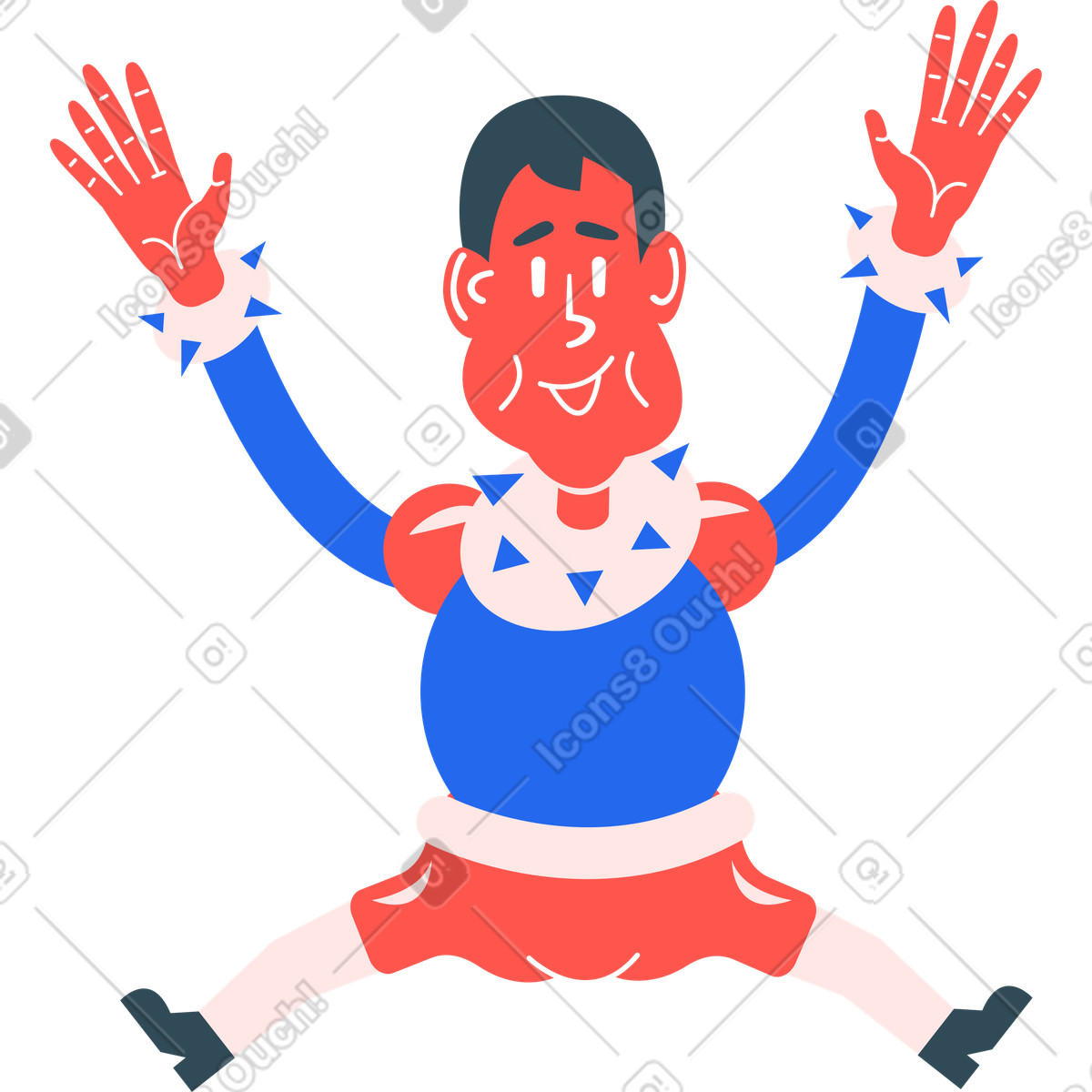 Ilustración Niño saltando en estilo Kingdom a descargar en PNG y SVG