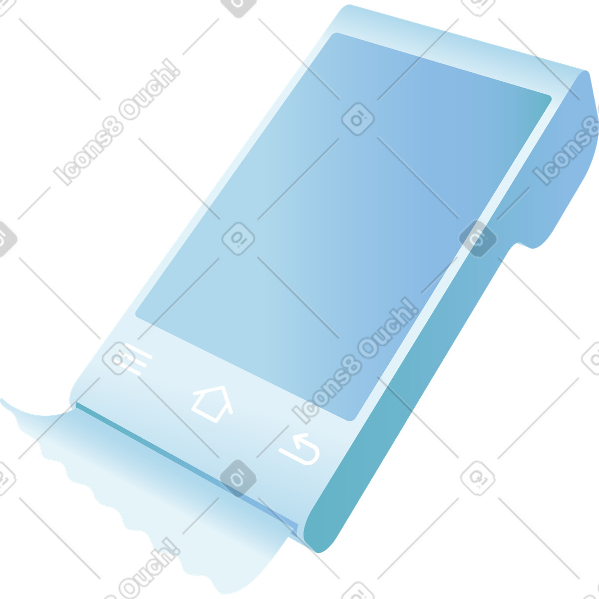 Illustration Terminal de paiement mobile avec reçu dans le style Airy à télécharger aux formats PNG, SVG