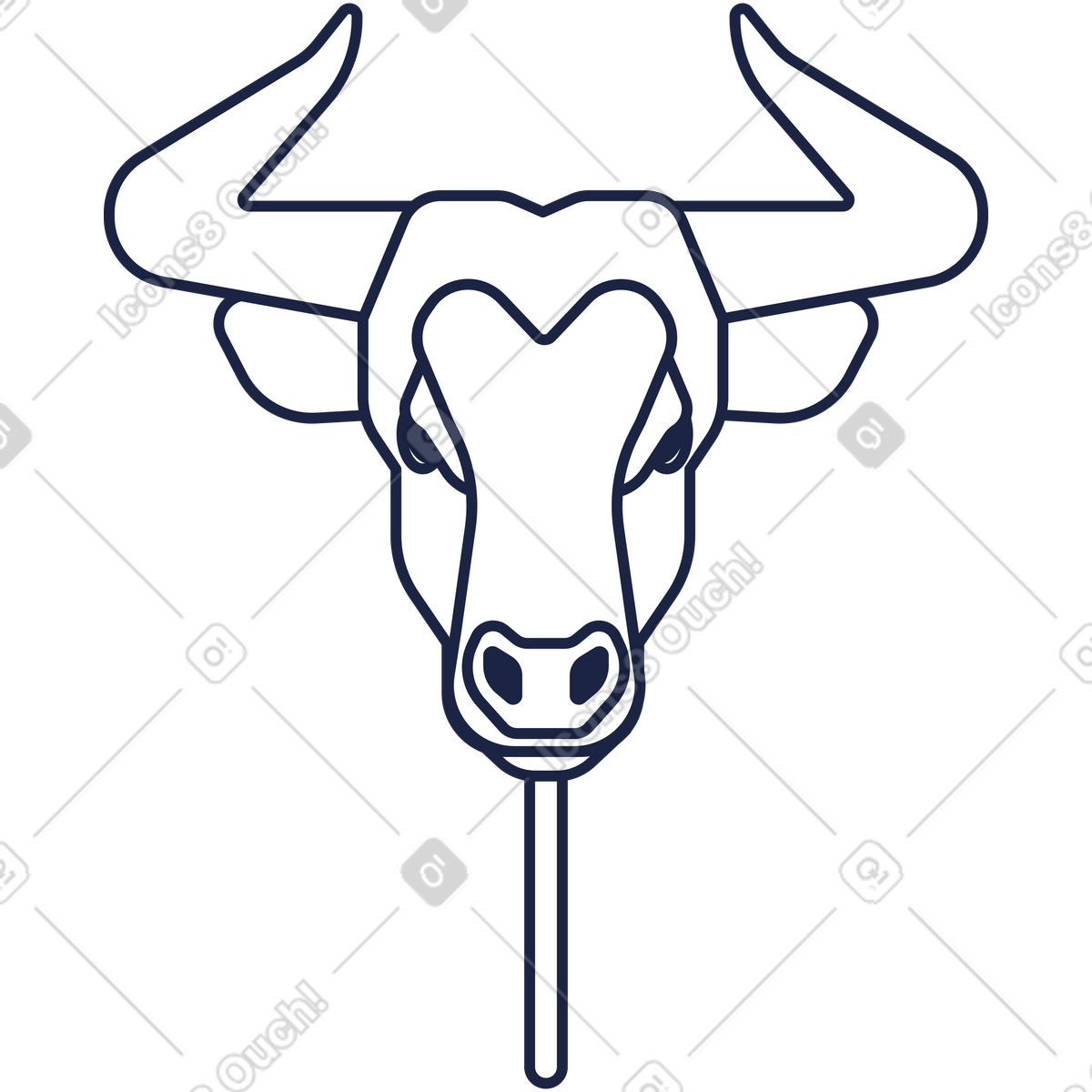 Maschera di toro illustrazione in stile Urban Line scarica in PNG, SVG