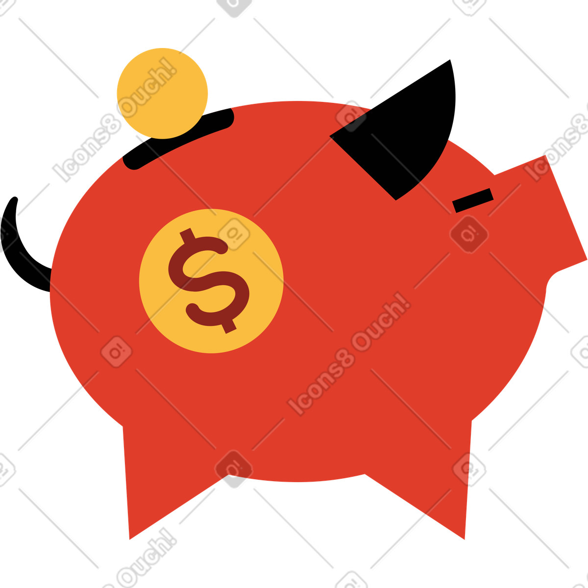 Ilustración Hucha en estilo Burgundy a descargar en PNG y SVG