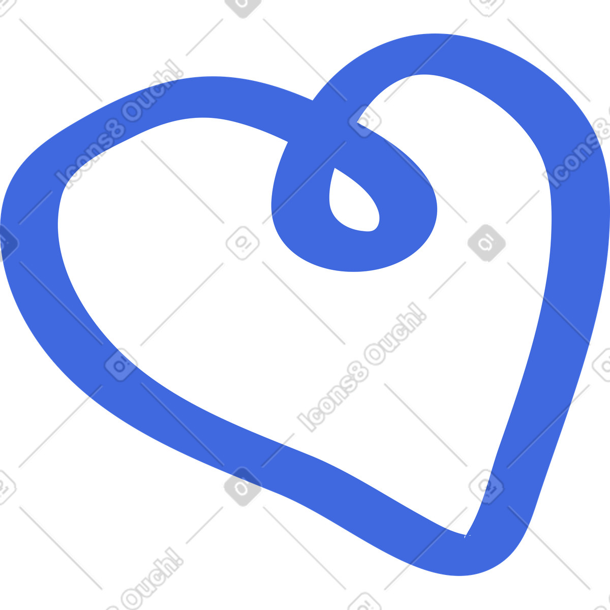 下载 Ballpoint Pen 风格的 Heart loop symbol with playful curved line 插画，支持 PNG、SVG 格式