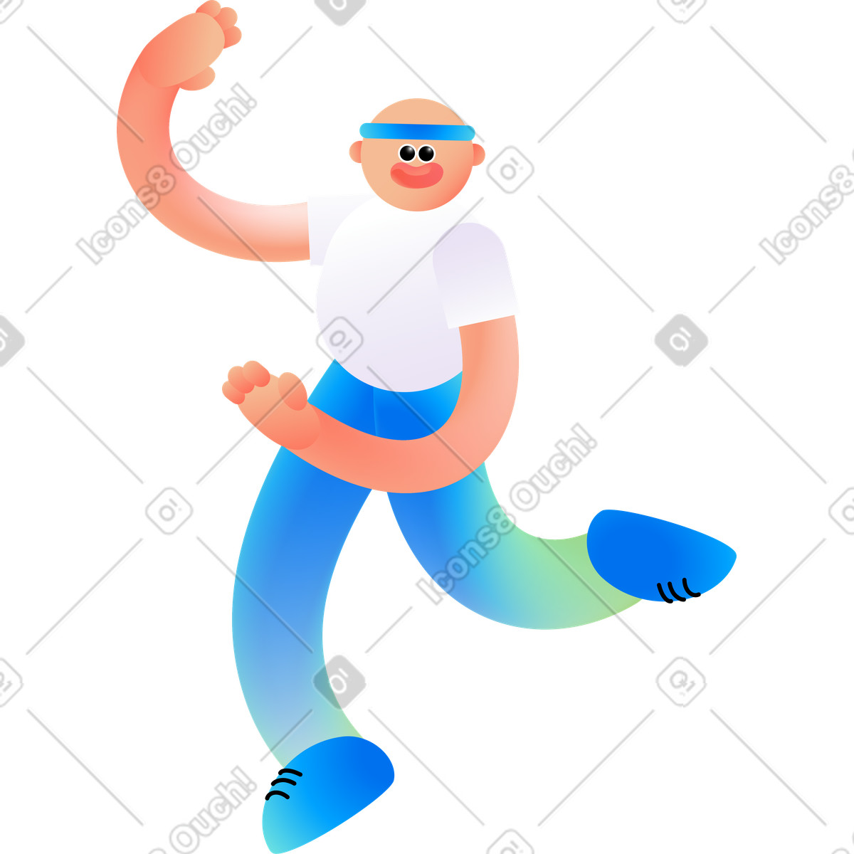 Uomo in piedi con la mano alzata illustrazione stile Puffy scarica PNG, SVG