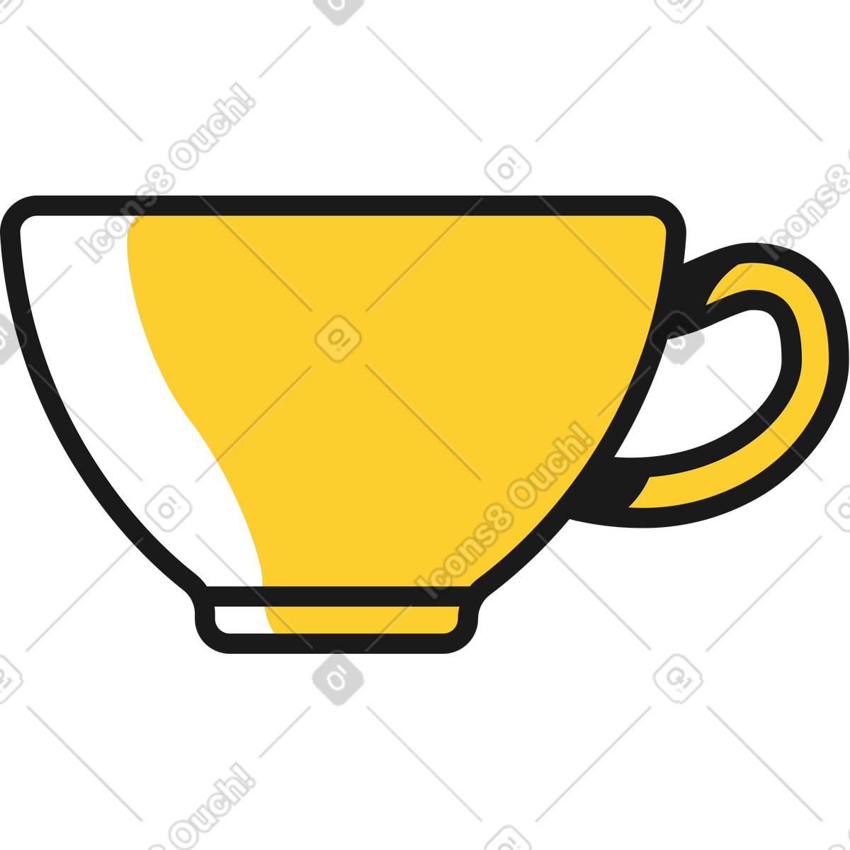 Ilustração de Xícara café chá em no estilo Taxi para baixar em PNG, SVG