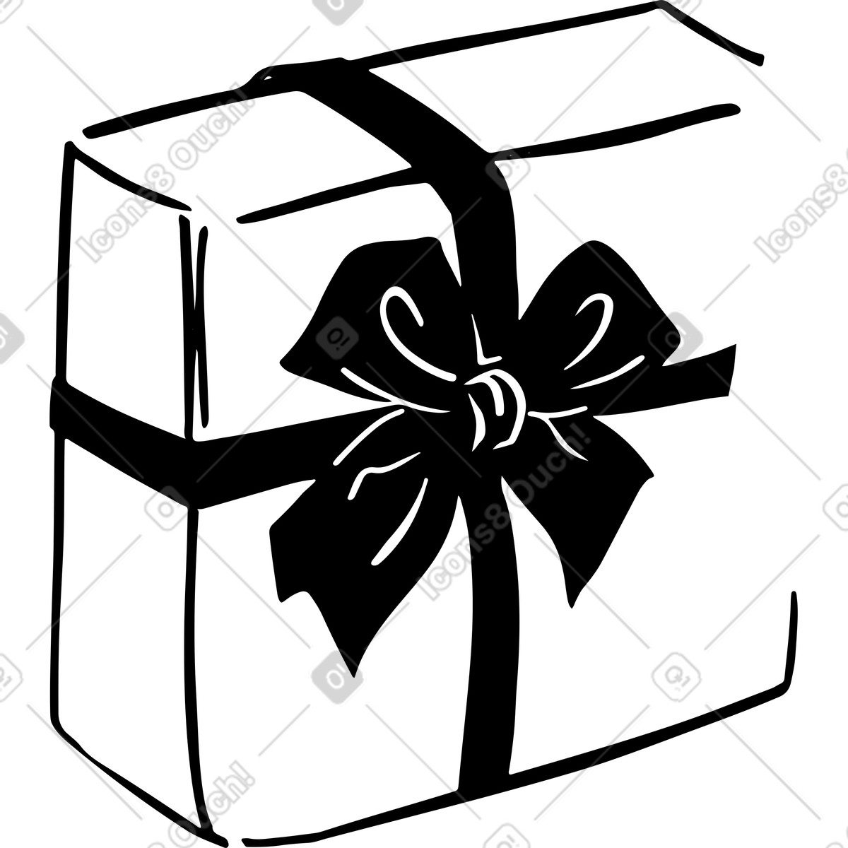 Confezione regalo con fiocco illustrazione in stile Line scarica in PNG, SVG