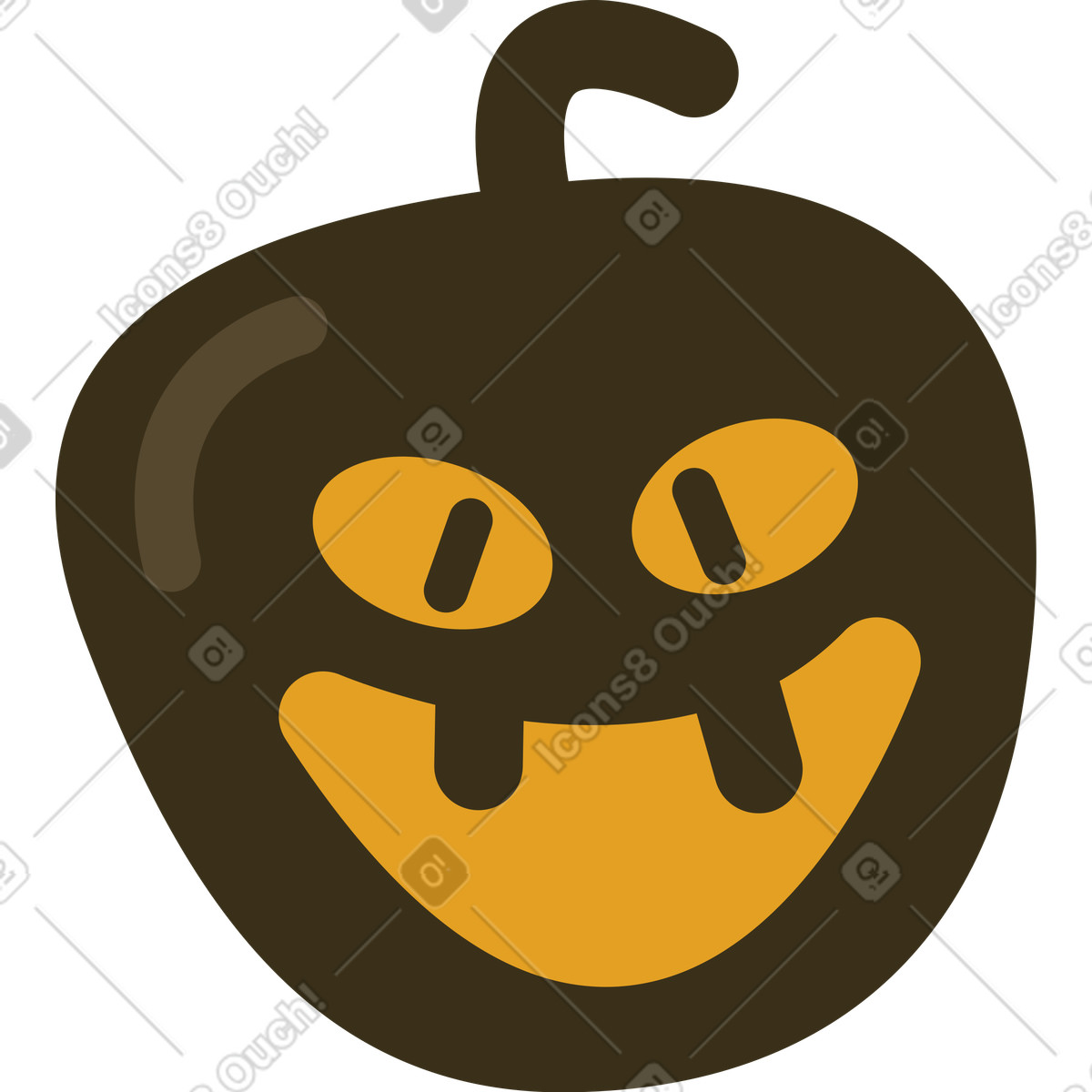 Pumpkin halloween illustration in Arabica style download in PNG, SVG