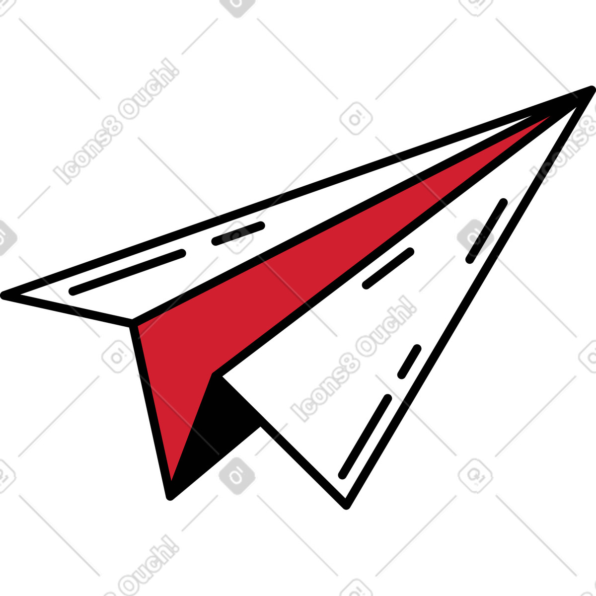 Paper plane illustration in PNG, SVG