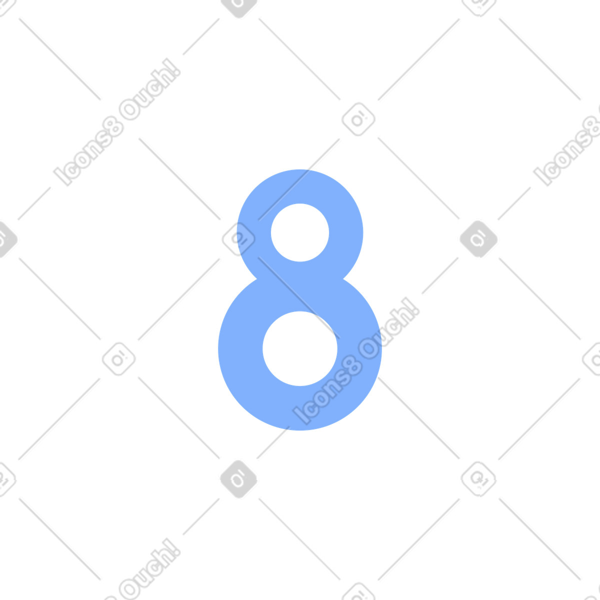 Ilustración Ocho en estilo Pablita a descargar en PNG y SVG