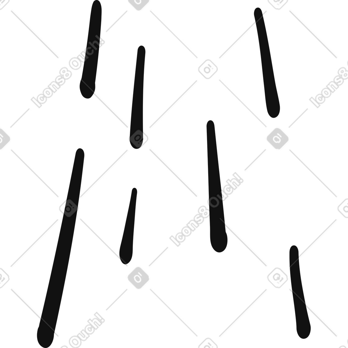 Lines dripping vertical streaks resembling falling rain or liquid illustrazione in stile Organic scarica in PNG, SVG
