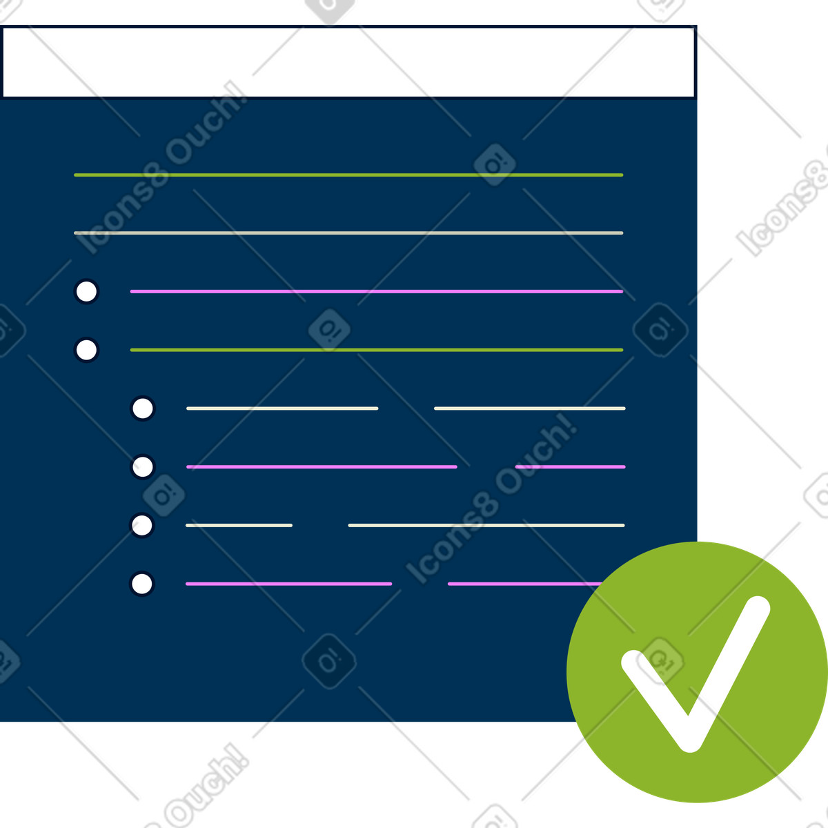Dossier completato illustrazione in stile Cubes scarica in PNG, SVG
