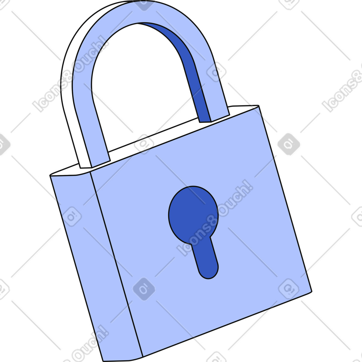 Closed lock illustration in Techny style download in PNG, SVG