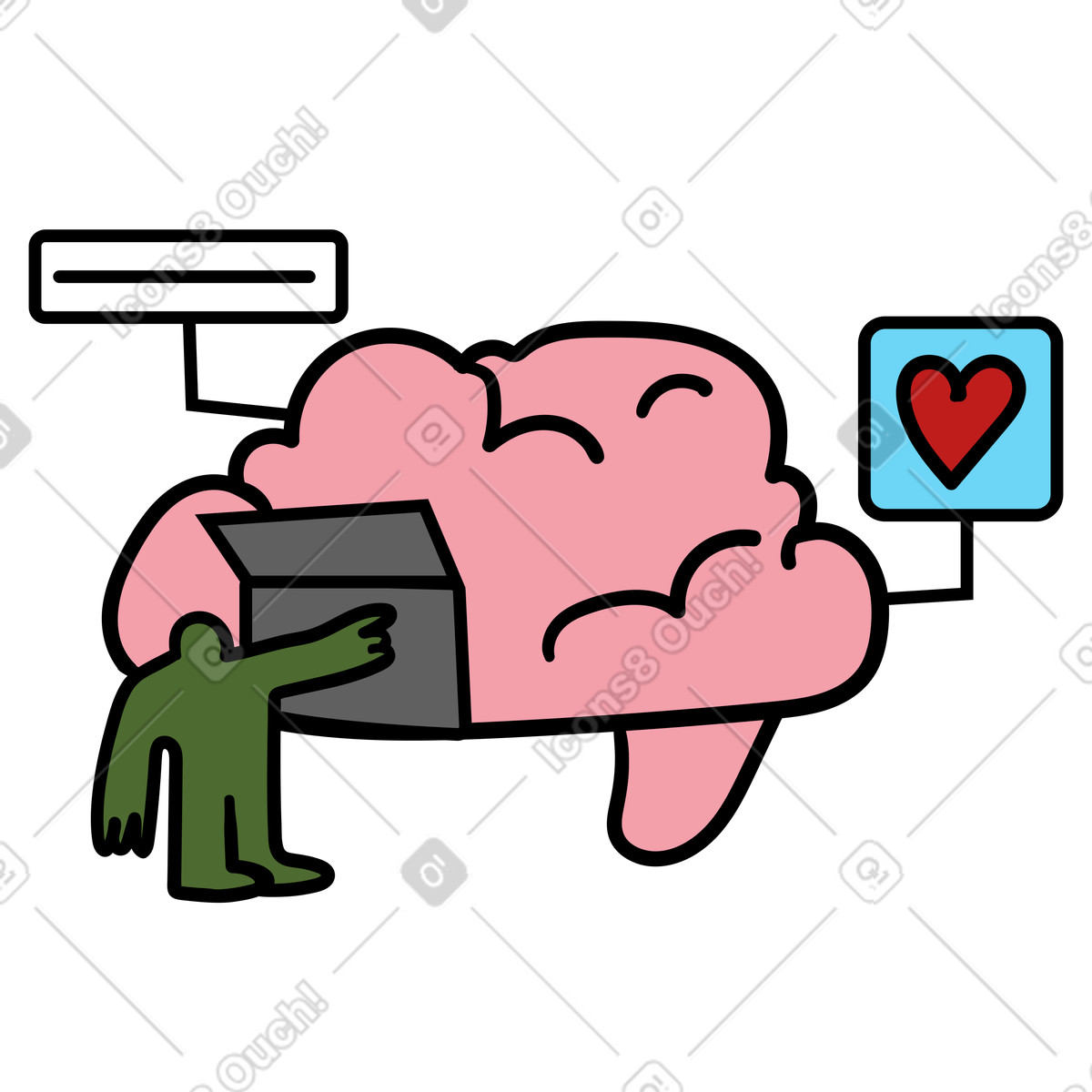 Ilustração de Desenvolvimento ético inteligência artificial, empatia em ia e emocional. no estilo Wiggle para baixar PNG, SVG