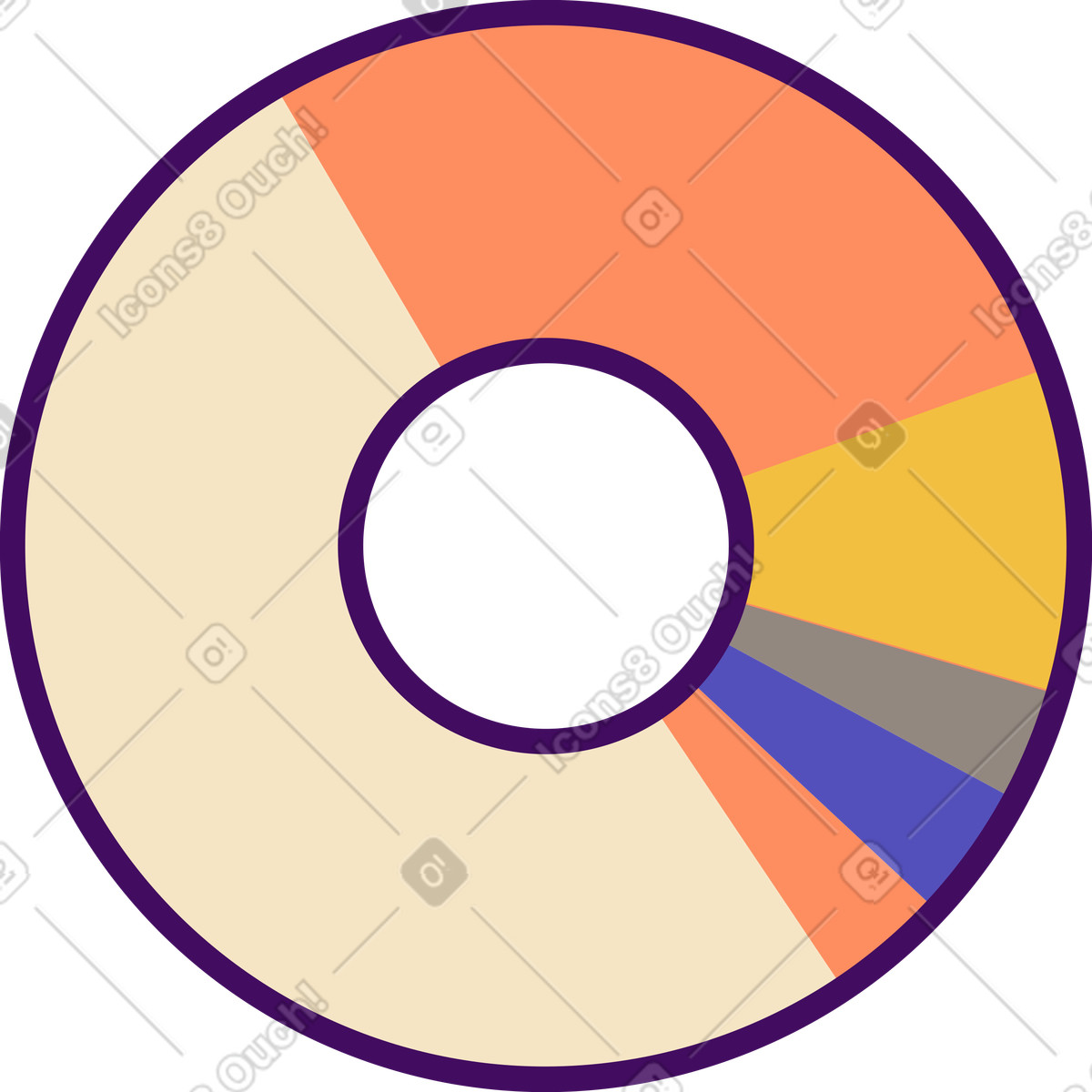 Ilustração de Gráfico pizza colorido em no estilo Simplistic para baixar em PNG, SVG