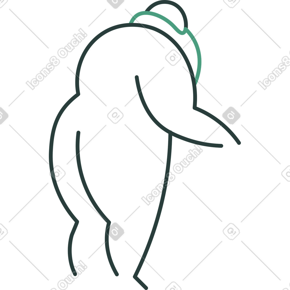 Elderly grandfather from behind minimal illustration clipart available PNG SVG GIF