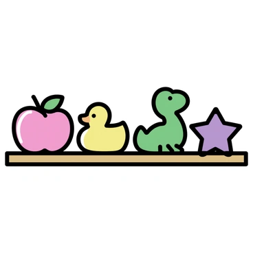A wooden desk with a variety of novelty-shaped erasers arranged neatly on its surface. The erasers include a bright red apple, a yellow rubber duck, a green dinosaur, and a purple star. Each eraser has a smooth texture and vibrant colors, clearly visible against the warm tone of the wooden desk. The desk is free of clutter, allowing the focus to remain on the playful assortment of erasers.
