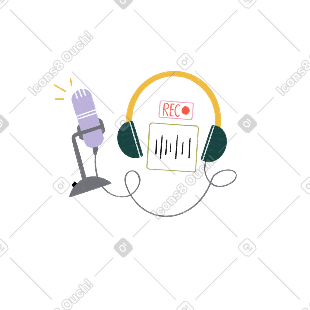 Podcast is on the air illustrazione in stile Tutti scarica in PNG, SVG
