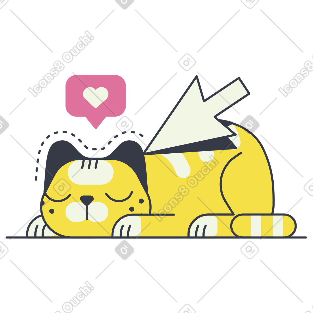 Petting digital cat by clicking illustration in Abstract style download in PNG, SVG