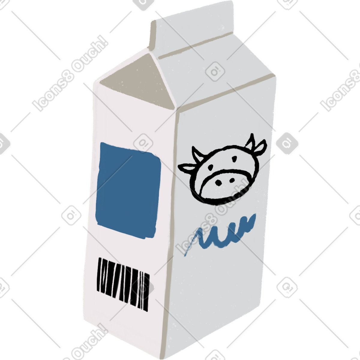 Ikigai スタイルの Large carton of milk のイラストをPNG、SVG形式でダウンロード