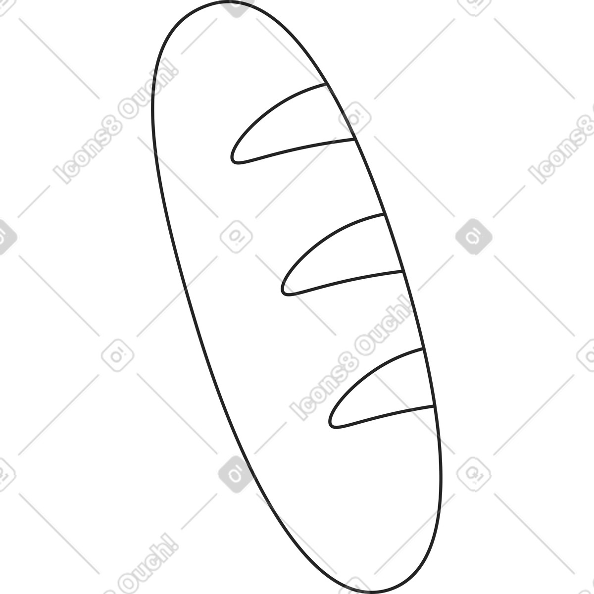 Pagnotta di pane illustrazione in stile Sammy Line scarica in PNG, SVG