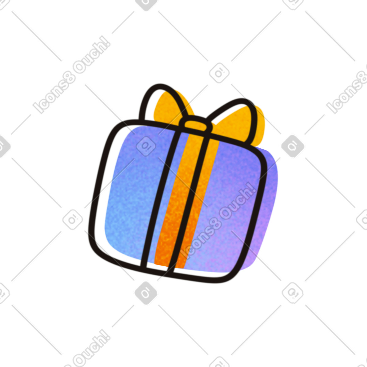 Ilustración Icono de caja regalo en estilo Flow a descargar en PNG y SVG