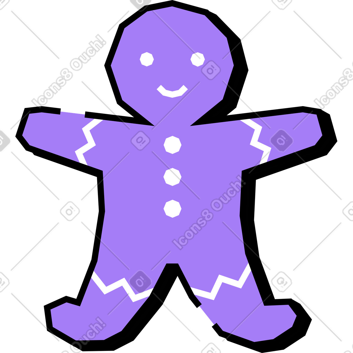 Omino di pan zenzero illustrazione in stile Amethyst scarica in PNG, SVG