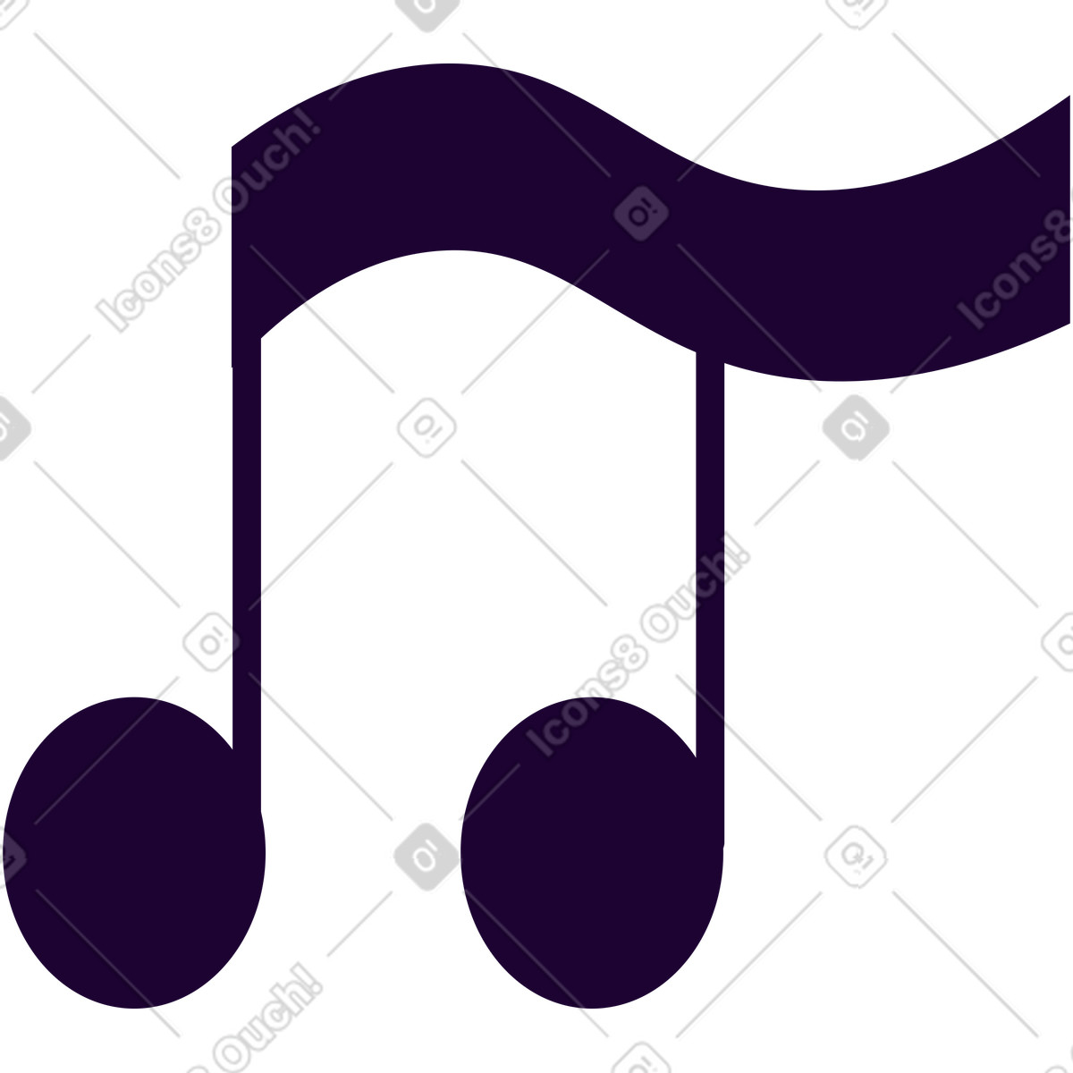 Ilustración animada Nota musical negra en estilo Martina a descargar en GIF, Lottie (JSON), AE
