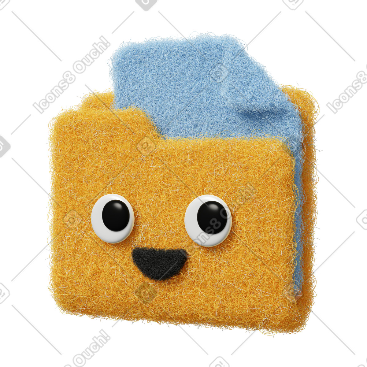 下载 Fuzzy 风格的 Yellow folder with document sheet 插画，支持 PNG、SVG 格式