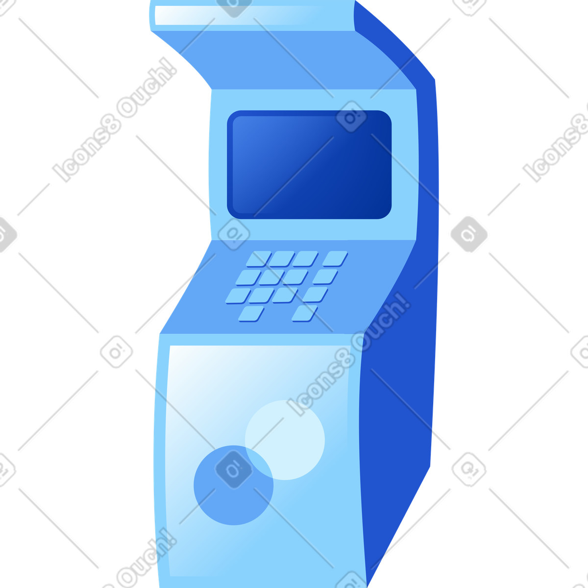 Geldautomat-Illustration im Glossy-Stil als Download in PNG, SVG