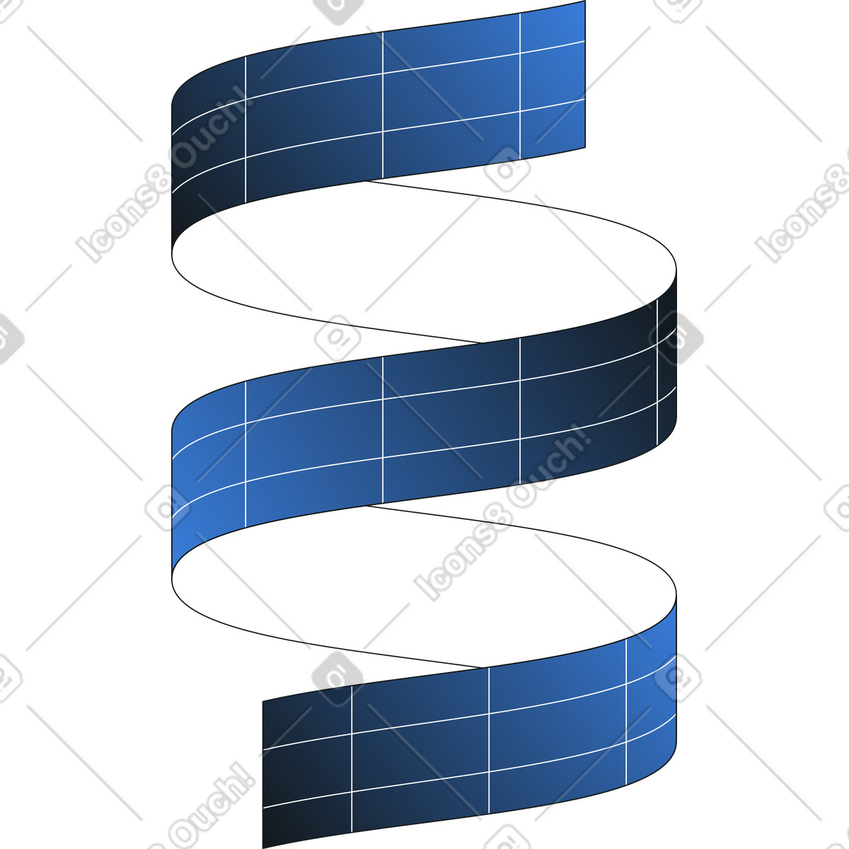 Nastro a spirale illustrazione in stile Midnight scarica in PNG, SVG