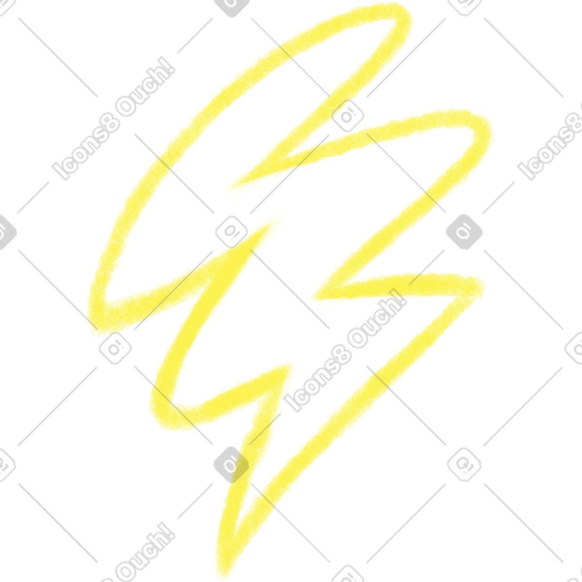 Lampo strutturato giallo lineare illustrazione in stile Doodle scarica in PNG, SVG