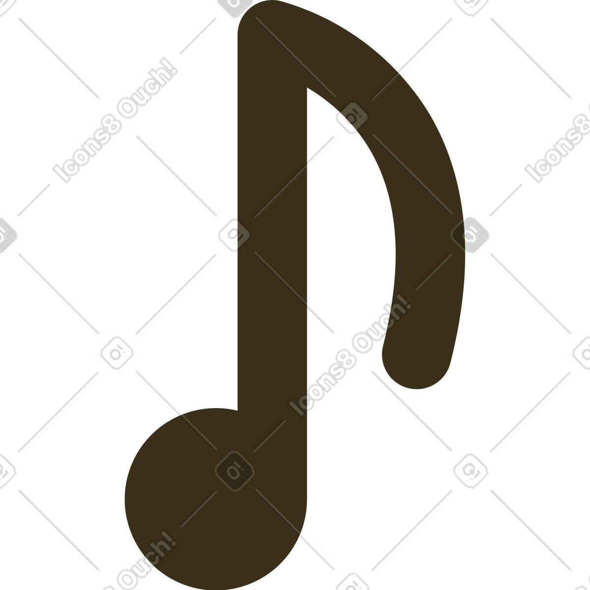 Illustration Note de musique dans le style Arabica à télécharger aux formats PNG, SVG