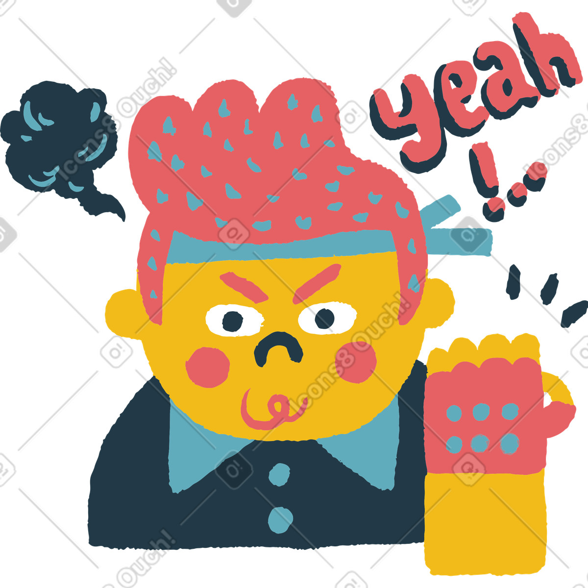 Fauststoß-Illustration im Flamenco-Stil als Download in PNG, SVG