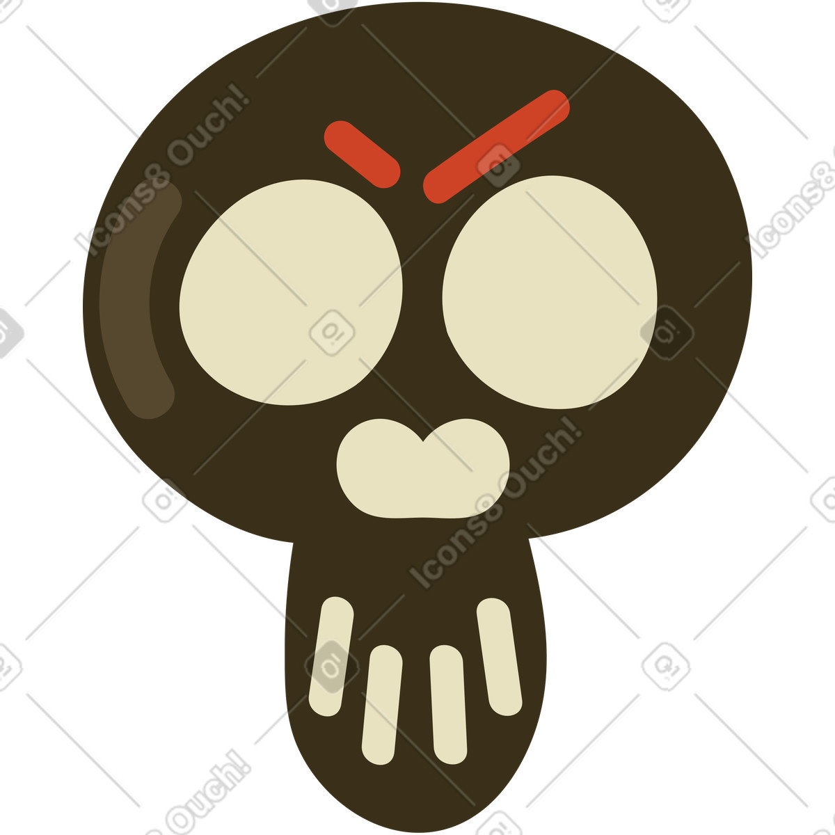 Schädel-Illustration im Arabica-Stil als Download in PNG, SVG