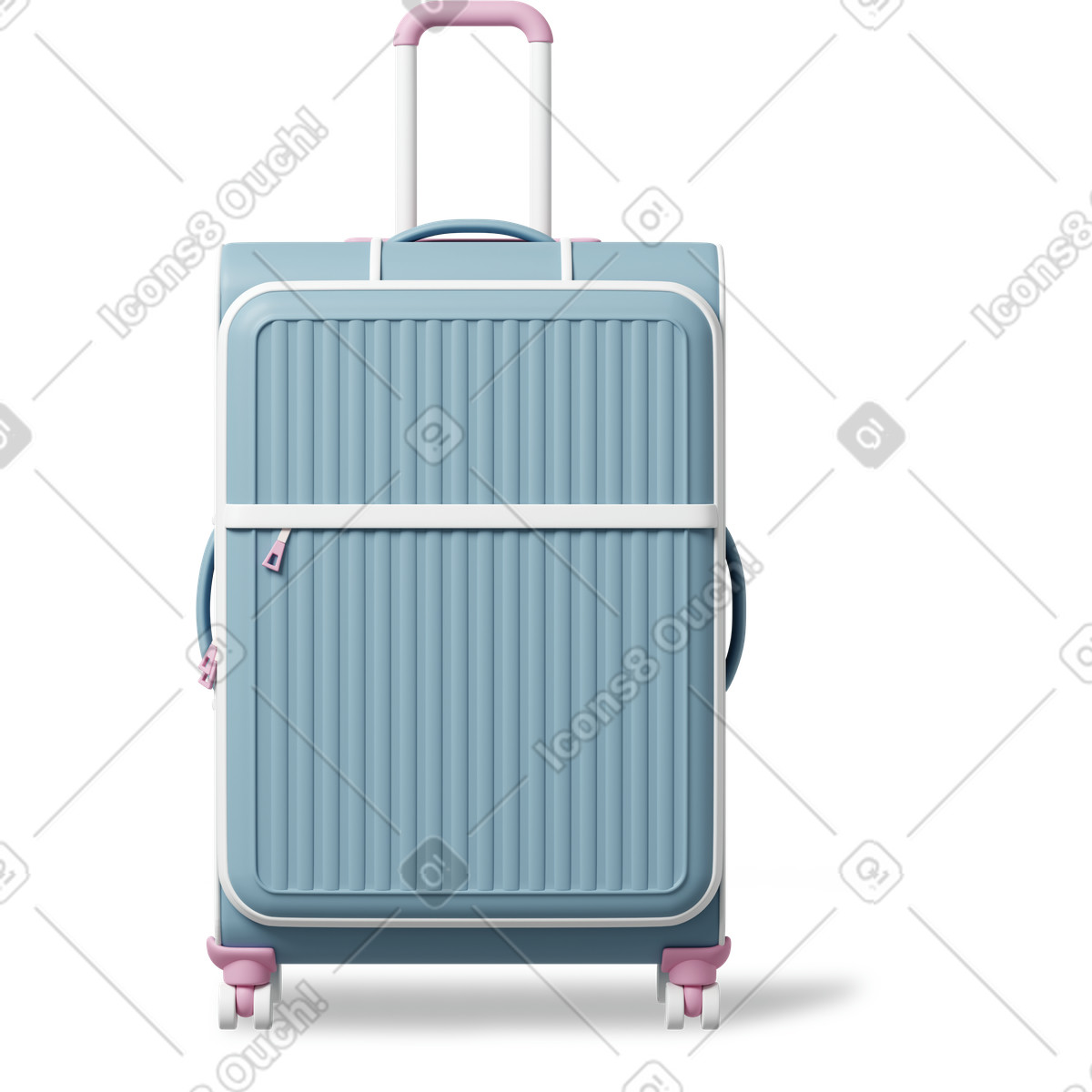 Suitcase blue illustration in 3D Casual life style download in PNG, SVG